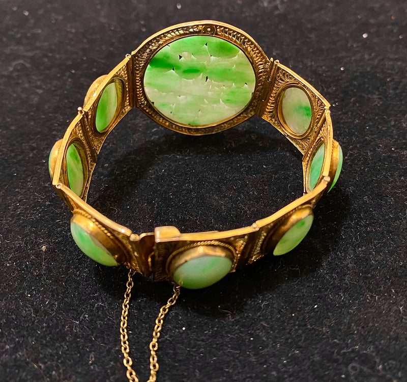 18K Carved Jade Jadeite Bracelet 1920s - Etsy